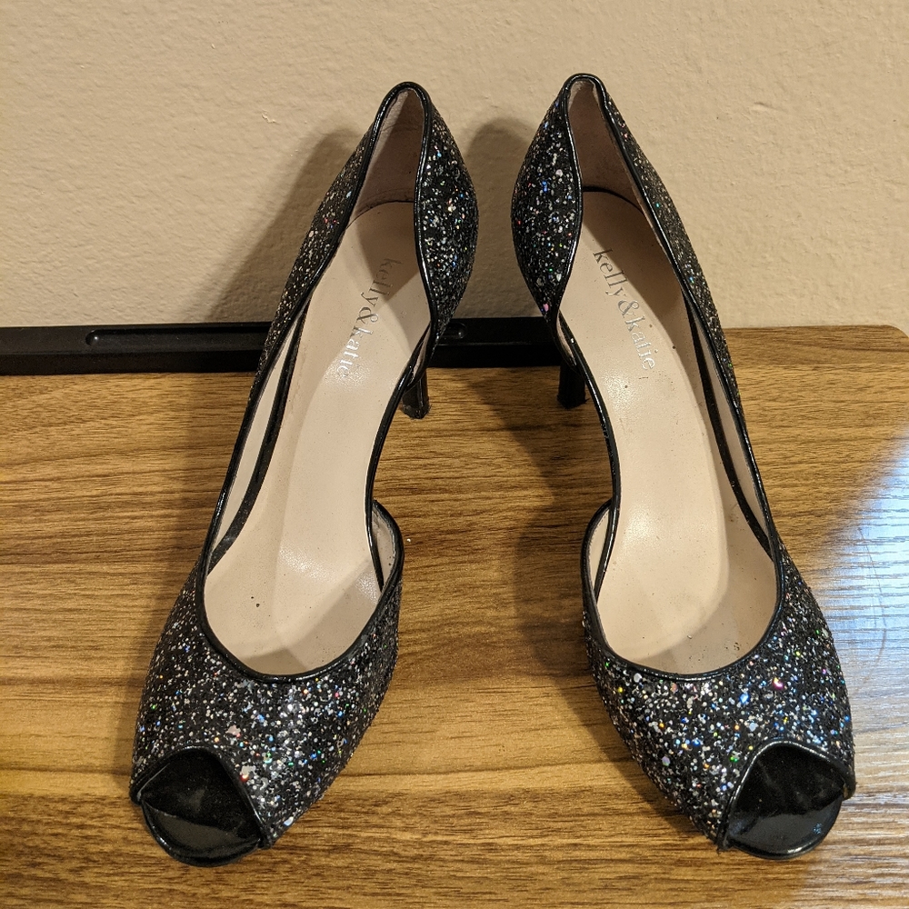 9.5 sparkly black heels